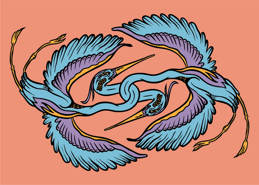 Heron Dance Print