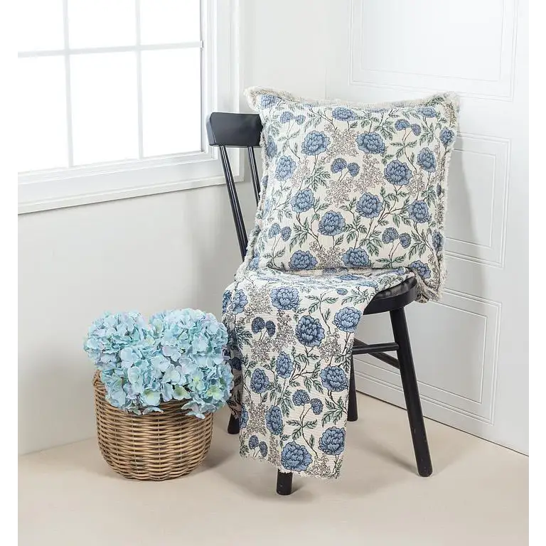 Abbott - Blue Floral Throw 50x60’’L