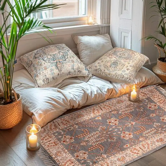 Dark Grey Printed Rug - PABOOM