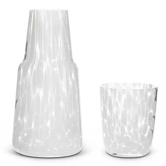Abbott - Fused Dots Bedside Carafe & Cup 8.5’’24oz. White