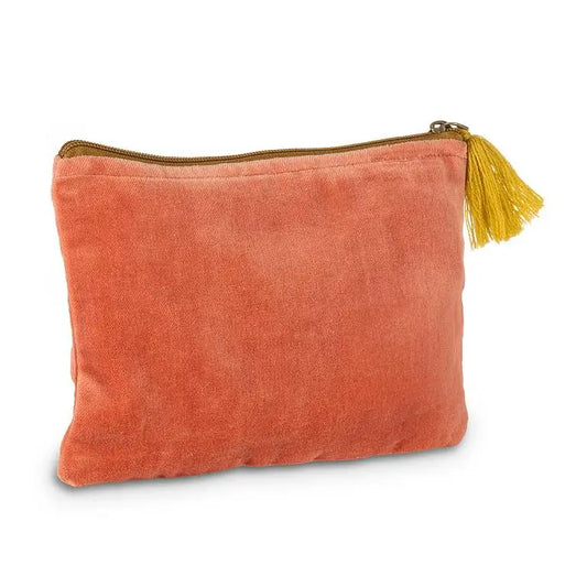 Abbott - Med Striped Velvet Pouch w/Tassel Gold