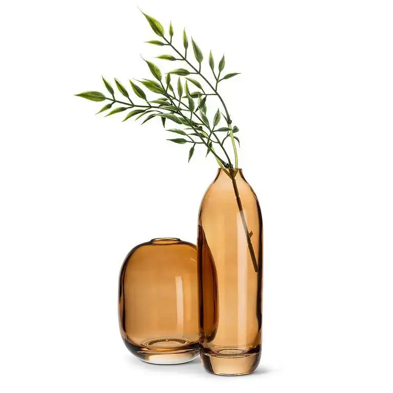 Abbott - Md Barrel Vase Dark Amber 4.5’’H