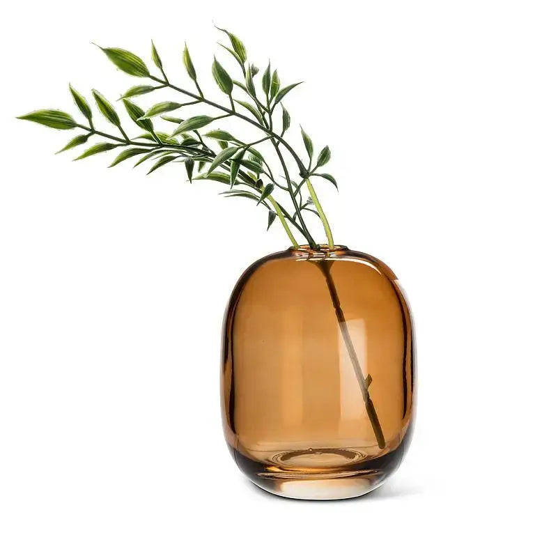 Abbott - Md Barrel Vase Dark Amber 4.5’’H