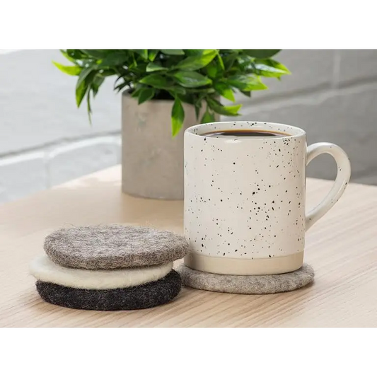 Round Felt Grey Coasters Set - PABOOM