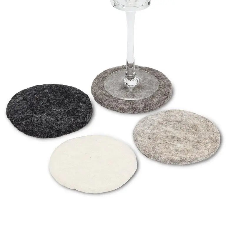 Round Felt Grey Coasters Set - PABOOM