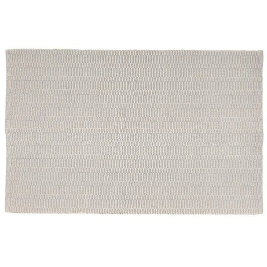 Abbott - Short Stripe Woven Cotton Rug Green + Ivory