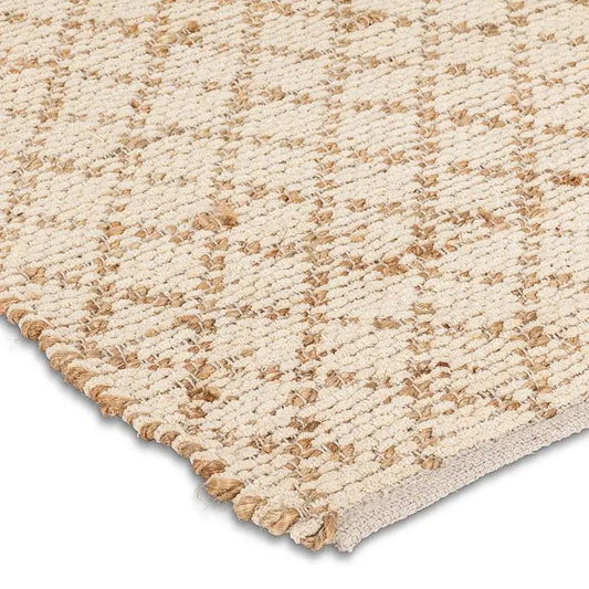 Abbott - Sm Diamond Weave Mat Ivory/Nat 20x30’’