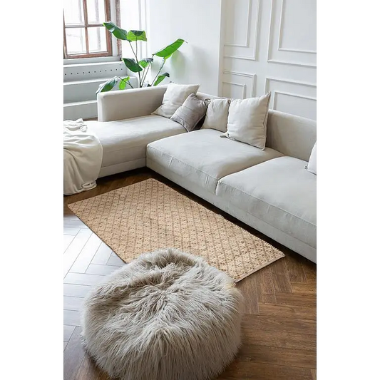 Abbott - Sm Diamond Weave Mat Ivory/Nat 3x5’