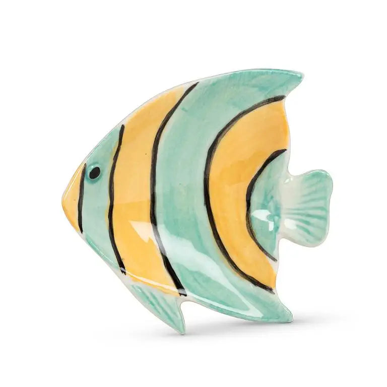 Abbott - Sm Striped Fish Dish Turquoise 3’’L