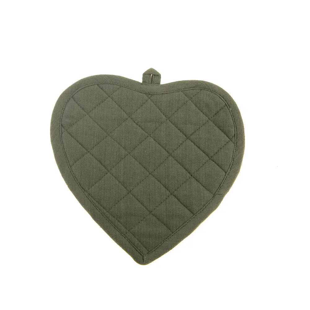 Accent Linen - Pot Holder Heart Shaped - Moss Green