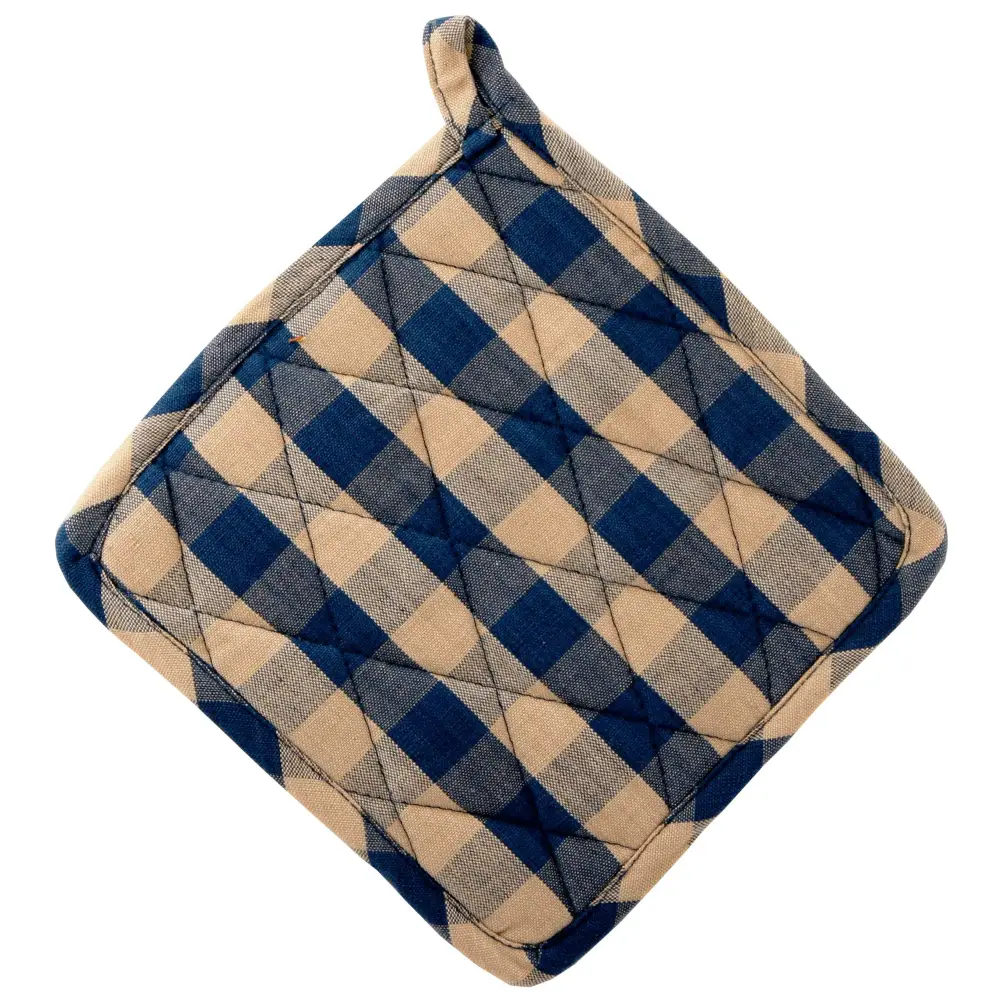Accent Linen - Pot Holder - Navy Check