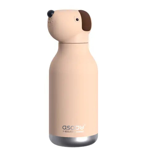 Bestie Vaccum Insulated Water Bottle - Beige Dog