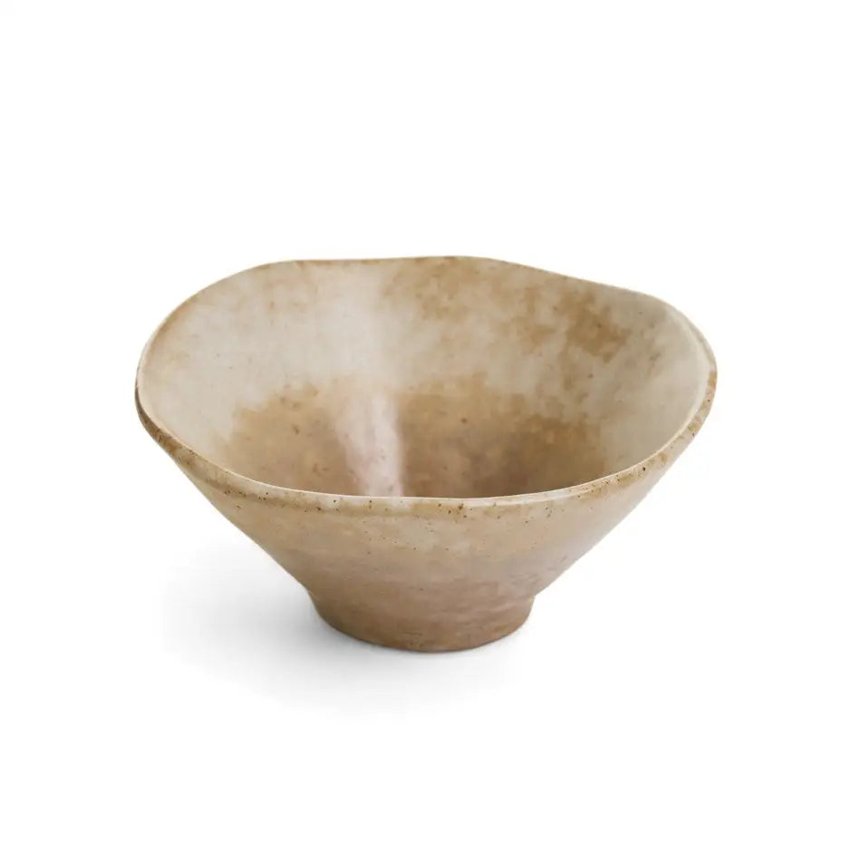 ADV - Anique Beige Porcelain Bowl - handcrafted ceramic bowl irregular rim