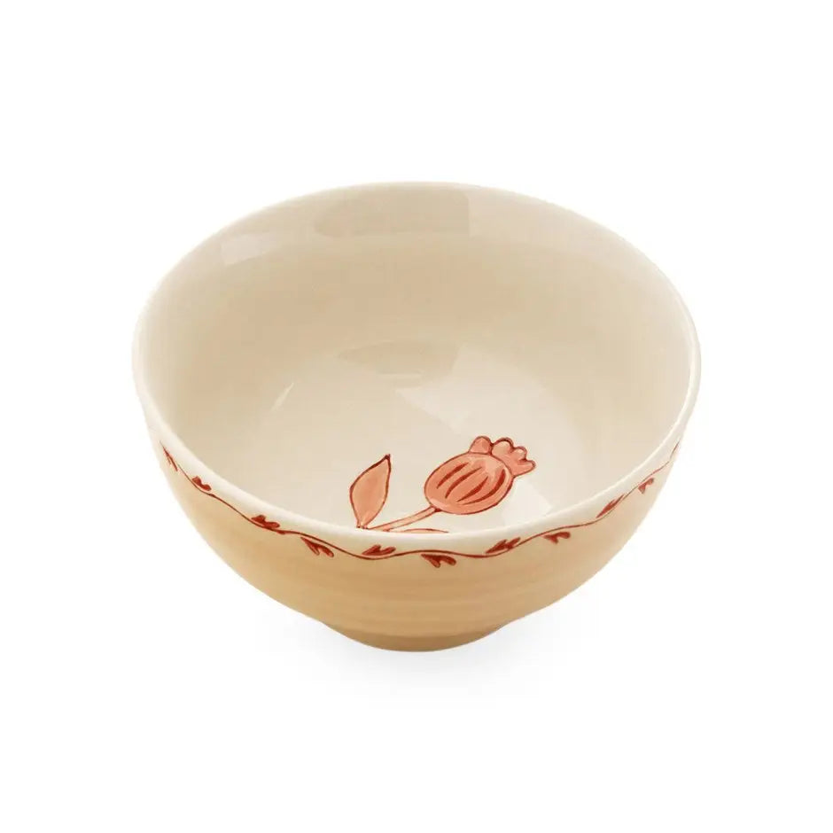 Painted White Cranberry Porcelain Bowl - PABOOM