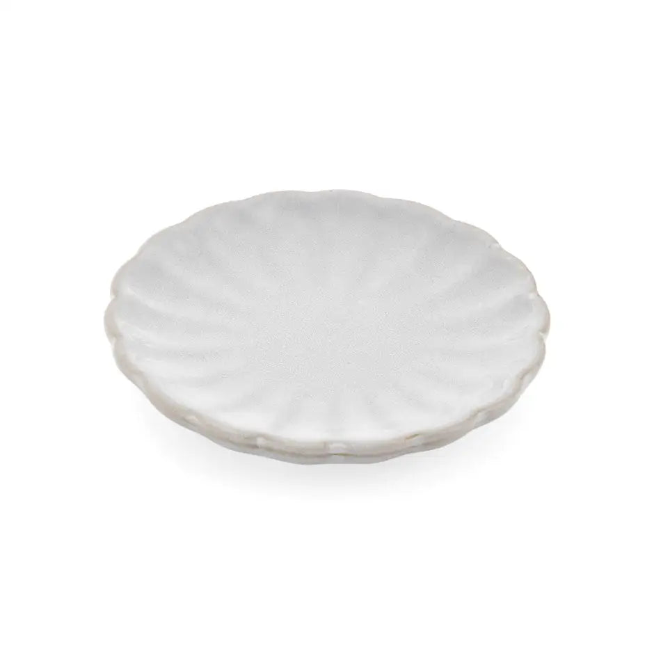 ADV - Scallop Edged Dish White - white ceramic plate ruffled edge