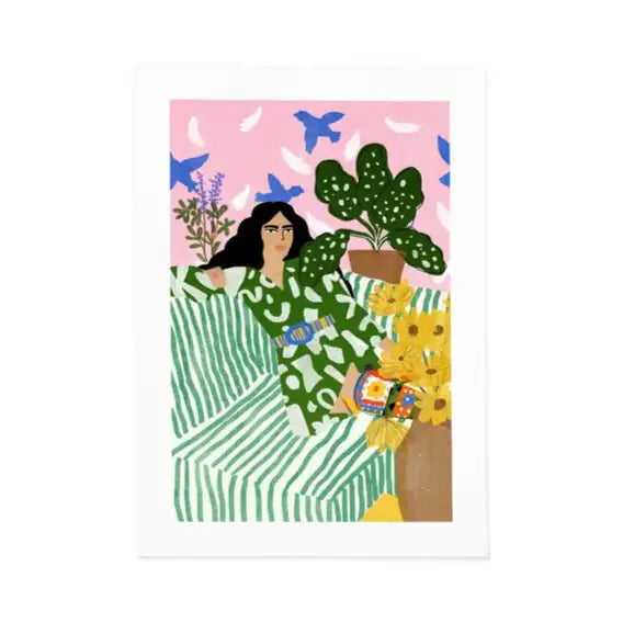 Boho Chic Lady Art Print - PABOOM