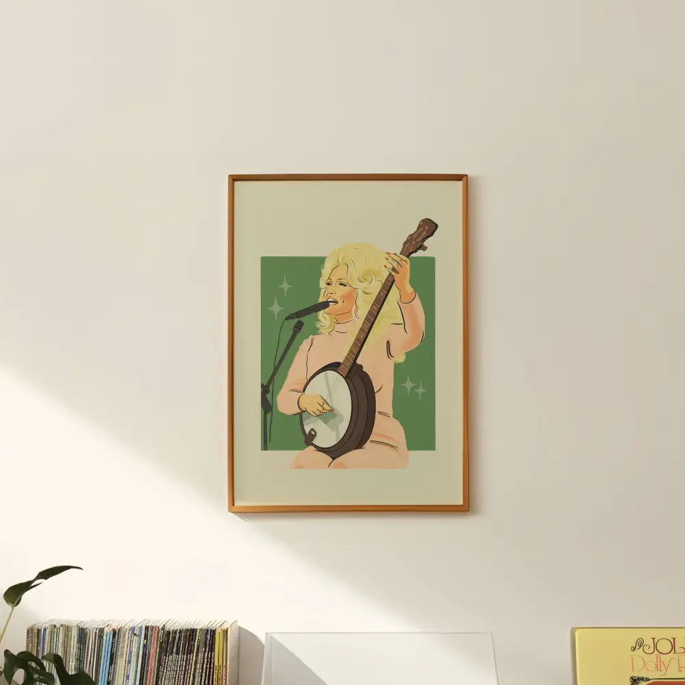 Artbaby & Co. - Dolly Parton Banjo 1976 Art Print 8x10