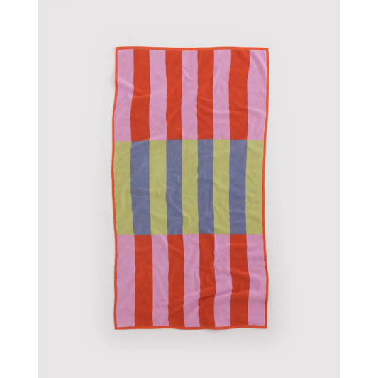 BAGGU Organic Cotton Bath Towel - Pool Stripe
