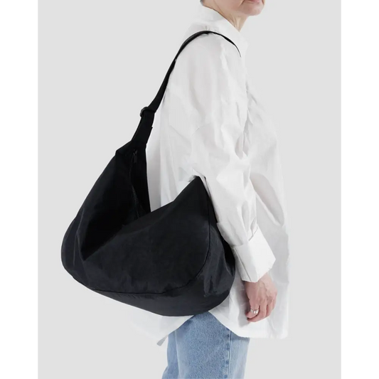 BAGGU Large Nylon Crescent Bag - Black