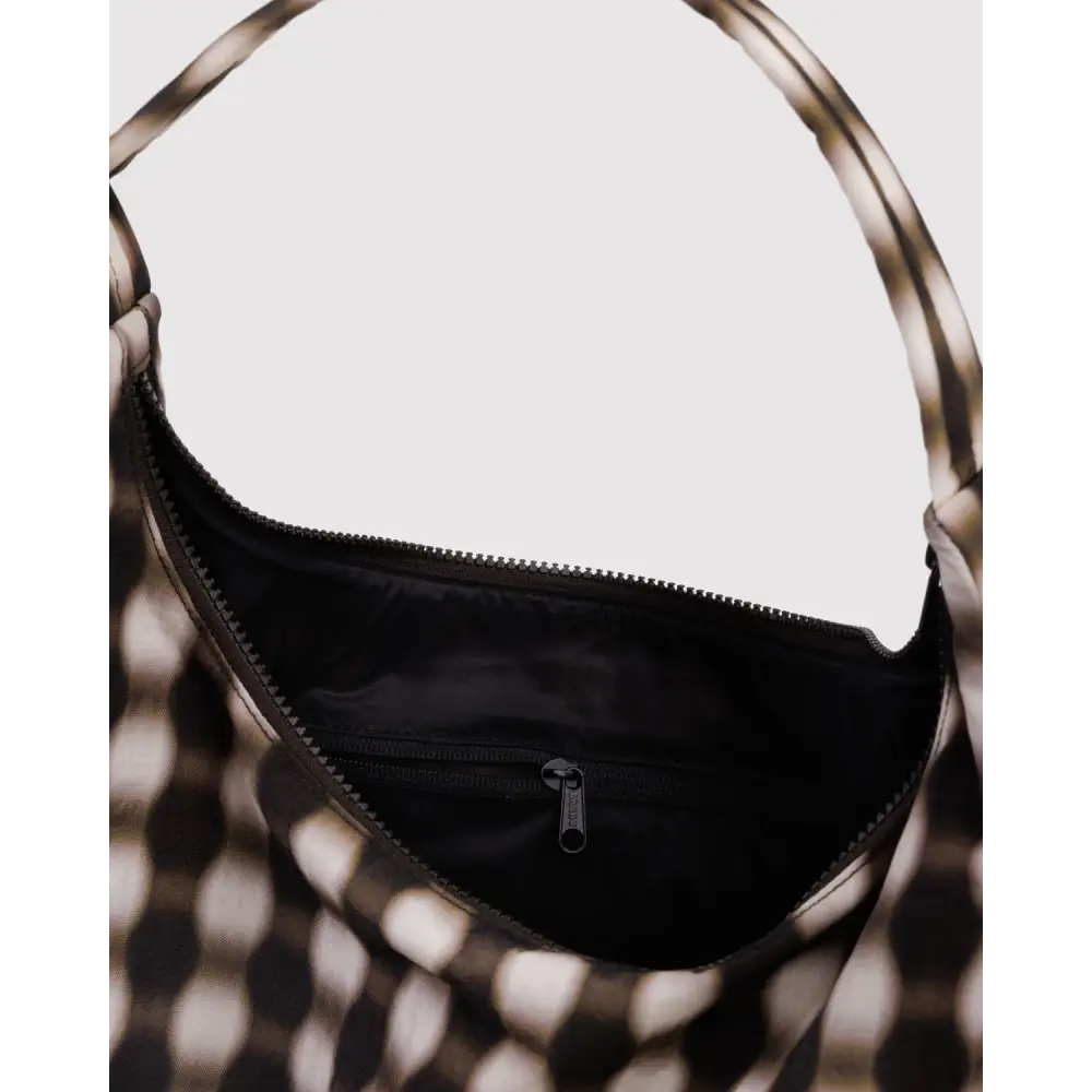 BAGGU Nylon Shoulder Bag - Blurred Gingham Brown