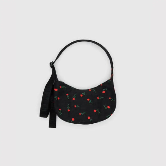 BAGGU - Small Nylon Crescent Bag Painted Wildflower