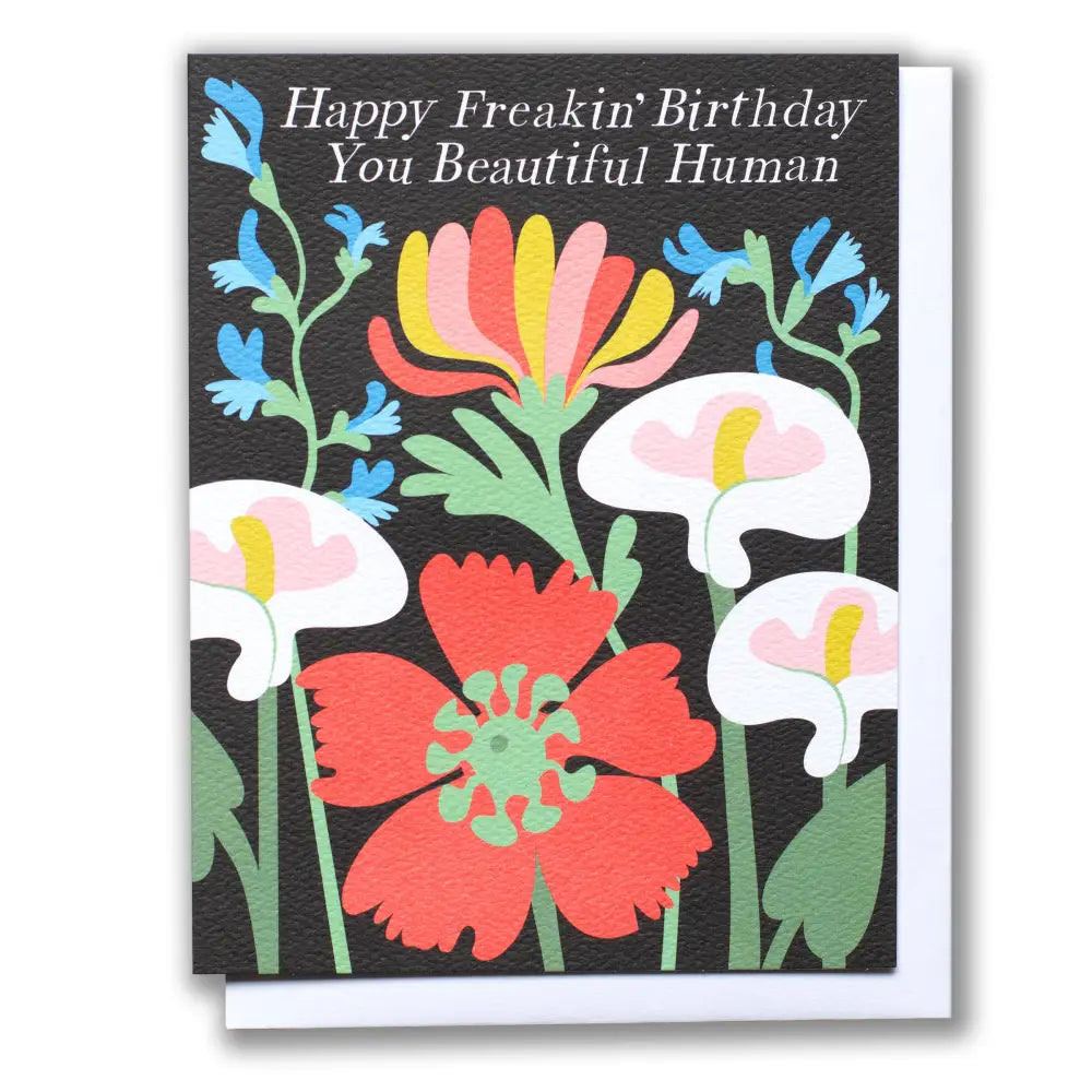 Beautiful Poppy Happy Freakin' Birthday Note Card | birthday, New | PABOOM