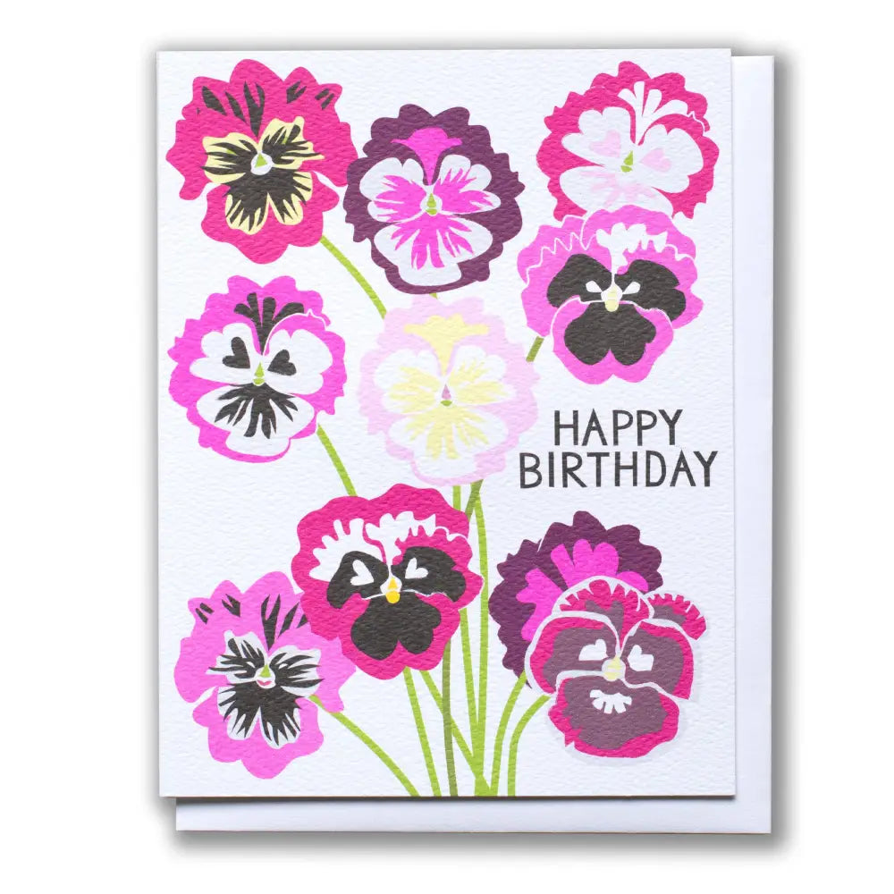 Happy Pansy Birthday Note Card | birthday, New | PABOOM
