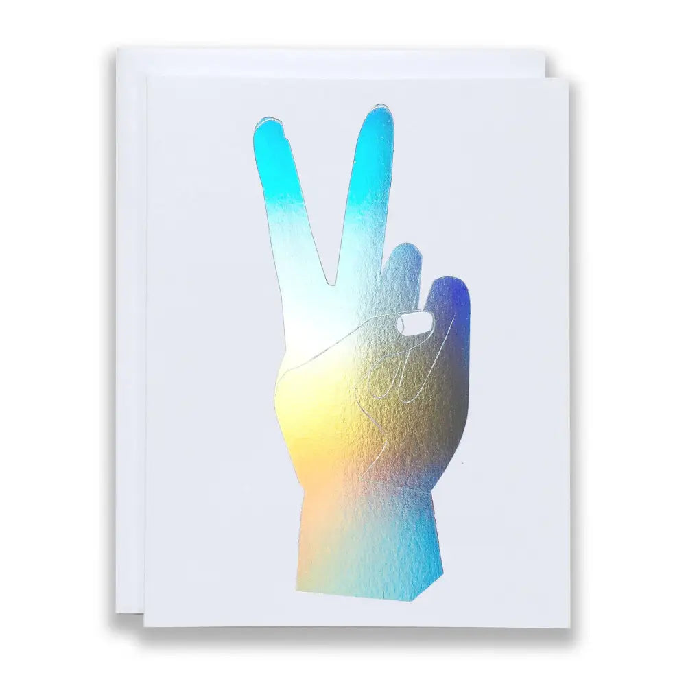 Peace Hand Hologram Note Card | everyday, New | PABOOM