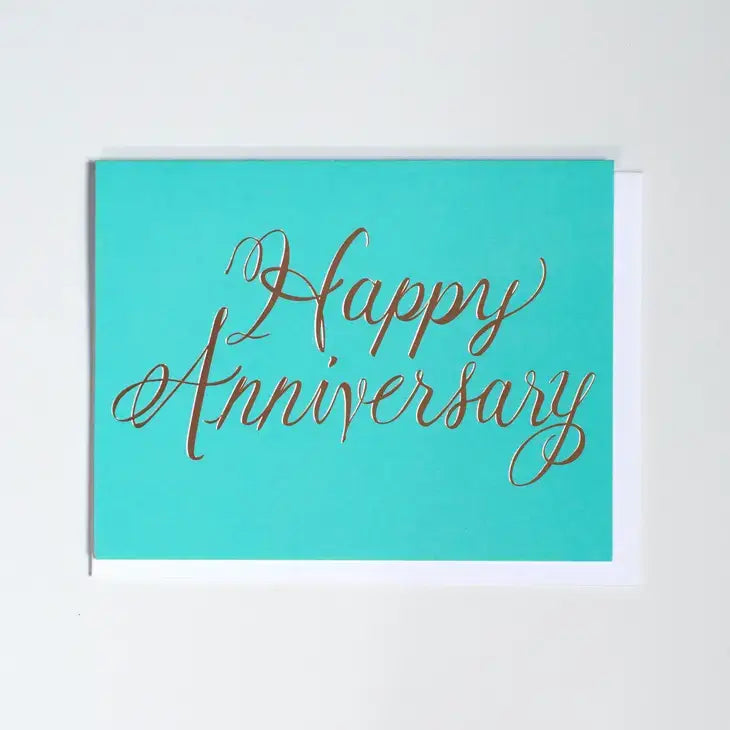 Rose Gold Foil Happy Anniversary Card - PABOOM