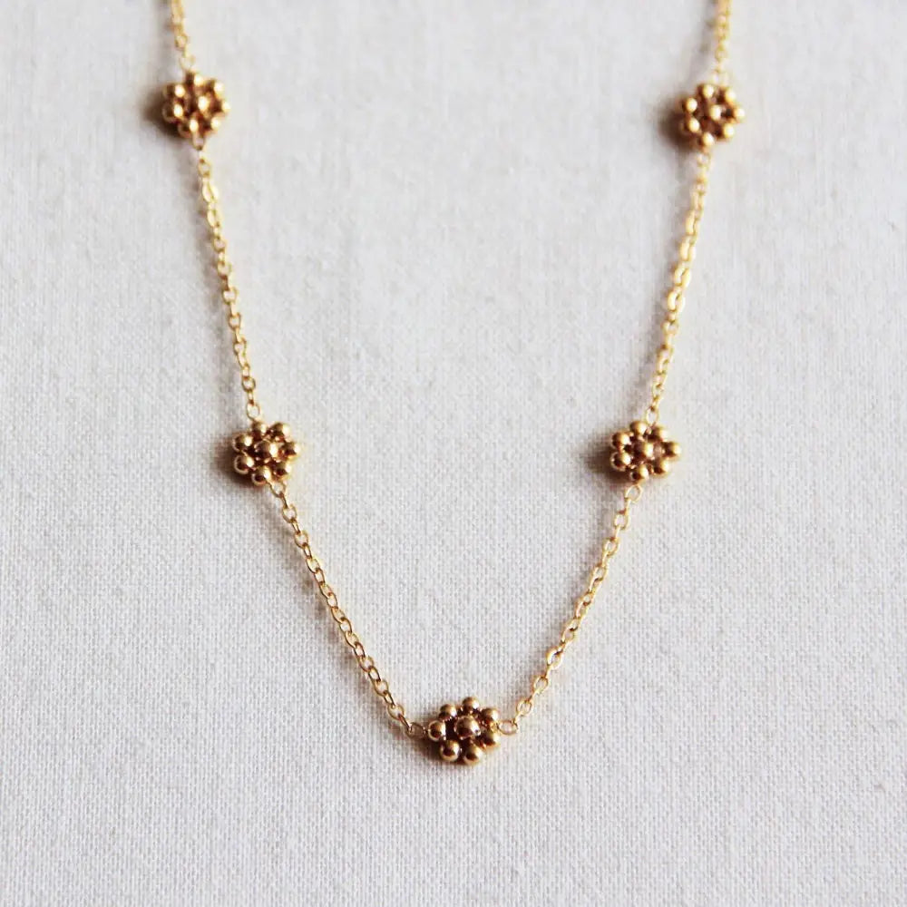 Fine Daisy Flower Necklace Gold - PABOOM