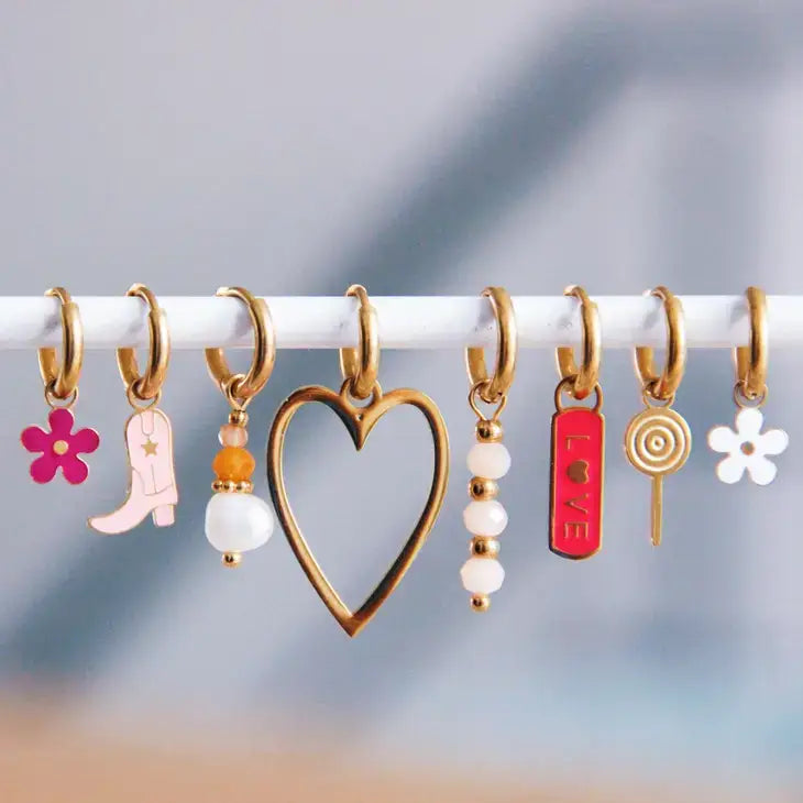 Pearl + Orange Gemstone Bead Earrings - PABOOM