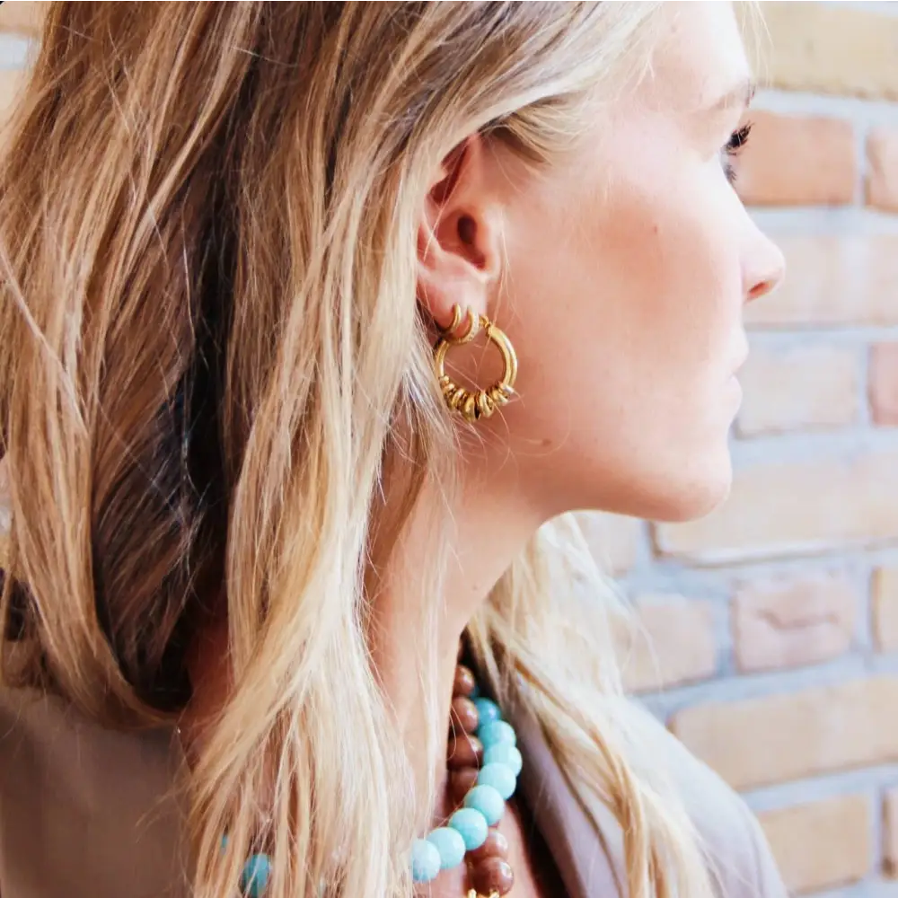 Bazou - Stainless steel āboldā earrings