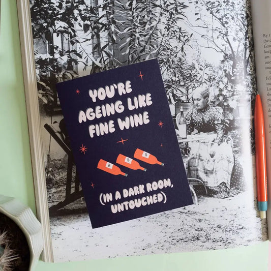 Betiobca - Funny Birthday Card – Ageing Like Fine Wine Bio Cello