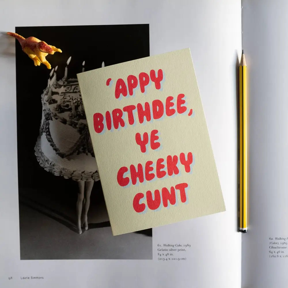 Betiobca - Rude Birthday Card – Happy You Cheeky Cunt Bio Cello