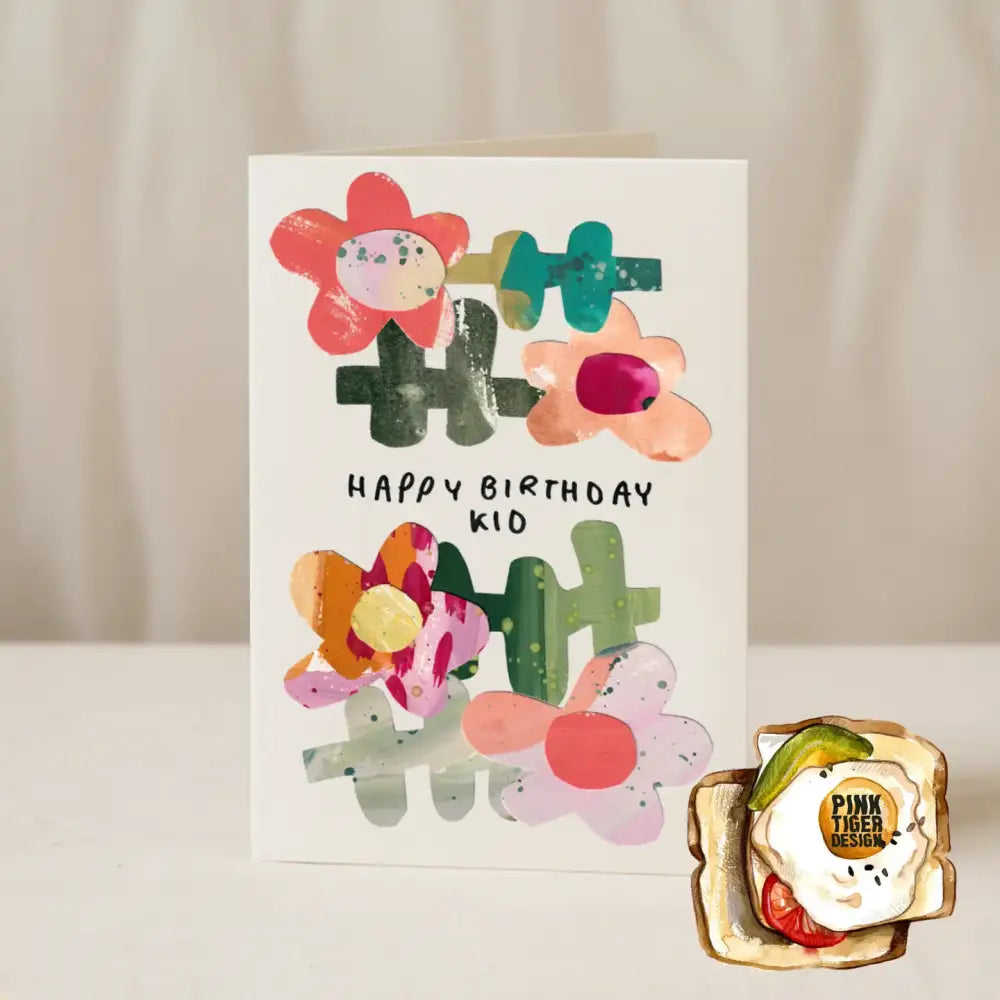 Blue Iris Designs Co - Happy Birthday Kid Card 5x7 / Cello Bag (Biodegradable)