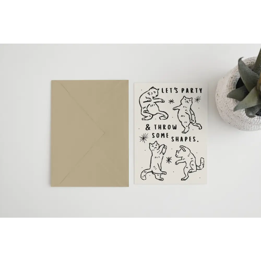 Blue Iris Designs Co - Let’s party and throw some shapes A6/5x7 card Cello Bag (Biodegradeable) / A6