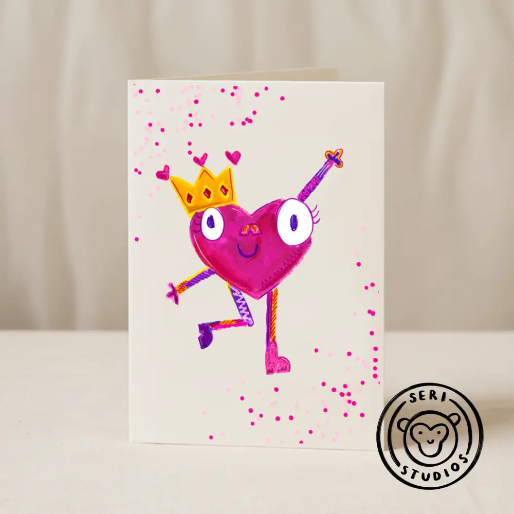 Blue Iris Designs Co - Love heart card 5x7/A6 - Collab X SS Cello Bag (Biodegradable) / 5x7