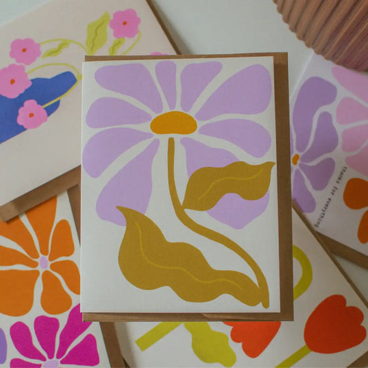 Brush + Bird Paper Co. - Bold Retro Daisy Greeting Card | 60s Flower Any Occassion