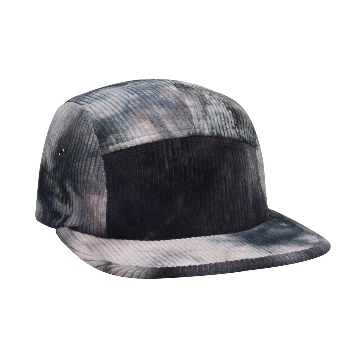 Corduroy Solid & Tie Dye 5 Panel Hat Camp Cap - Black