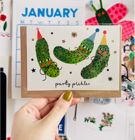 Party Pickles Gold Foil Card