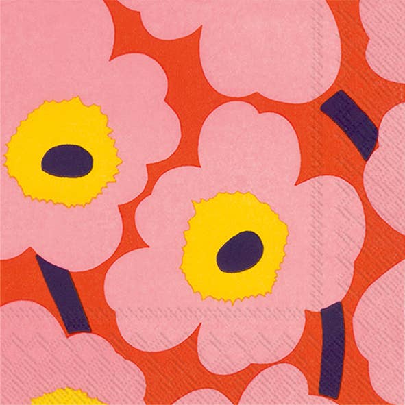 Marimekko Lunch UNIKKO Paper Napkins - Rose Orange
