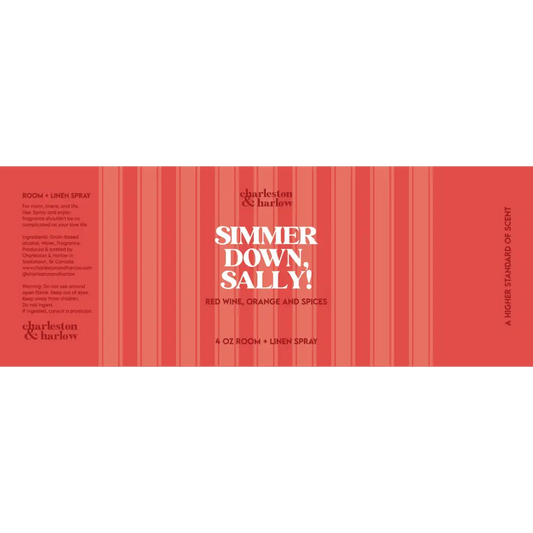 Charleston & Harlow Candle Co. - Simmer Down Sally! Room and Linen Spray