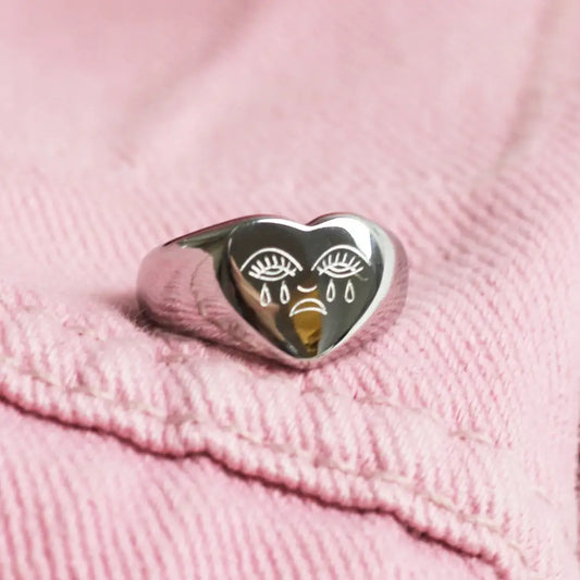Crying Heart Signet Ring - PABOOM