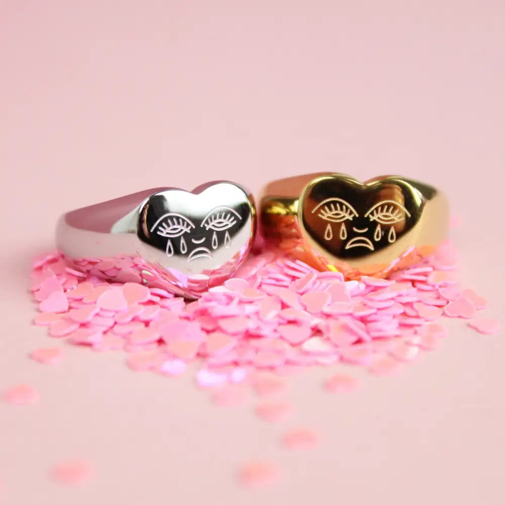 Crying Heart Signet Ring - PABOOM