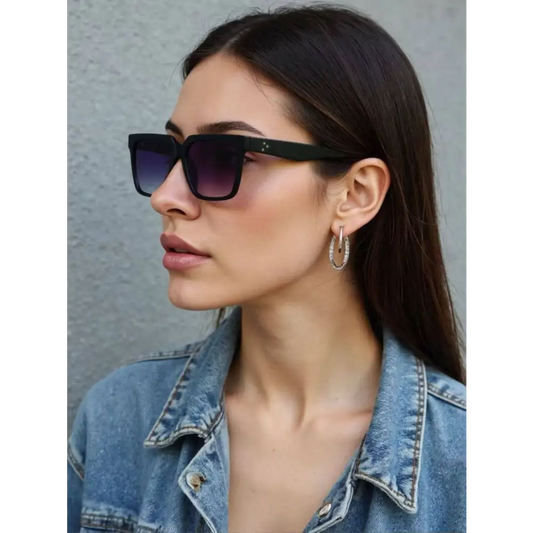 Cramilo Eyewear - Classic Oversized Fashion Square Sunglasses Black / No Packaging