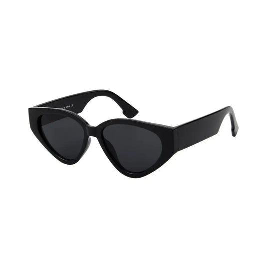 Cramilo Eyewear - Women Round Retro Cat Eye Fashion Sunglasses Black / No Packaging