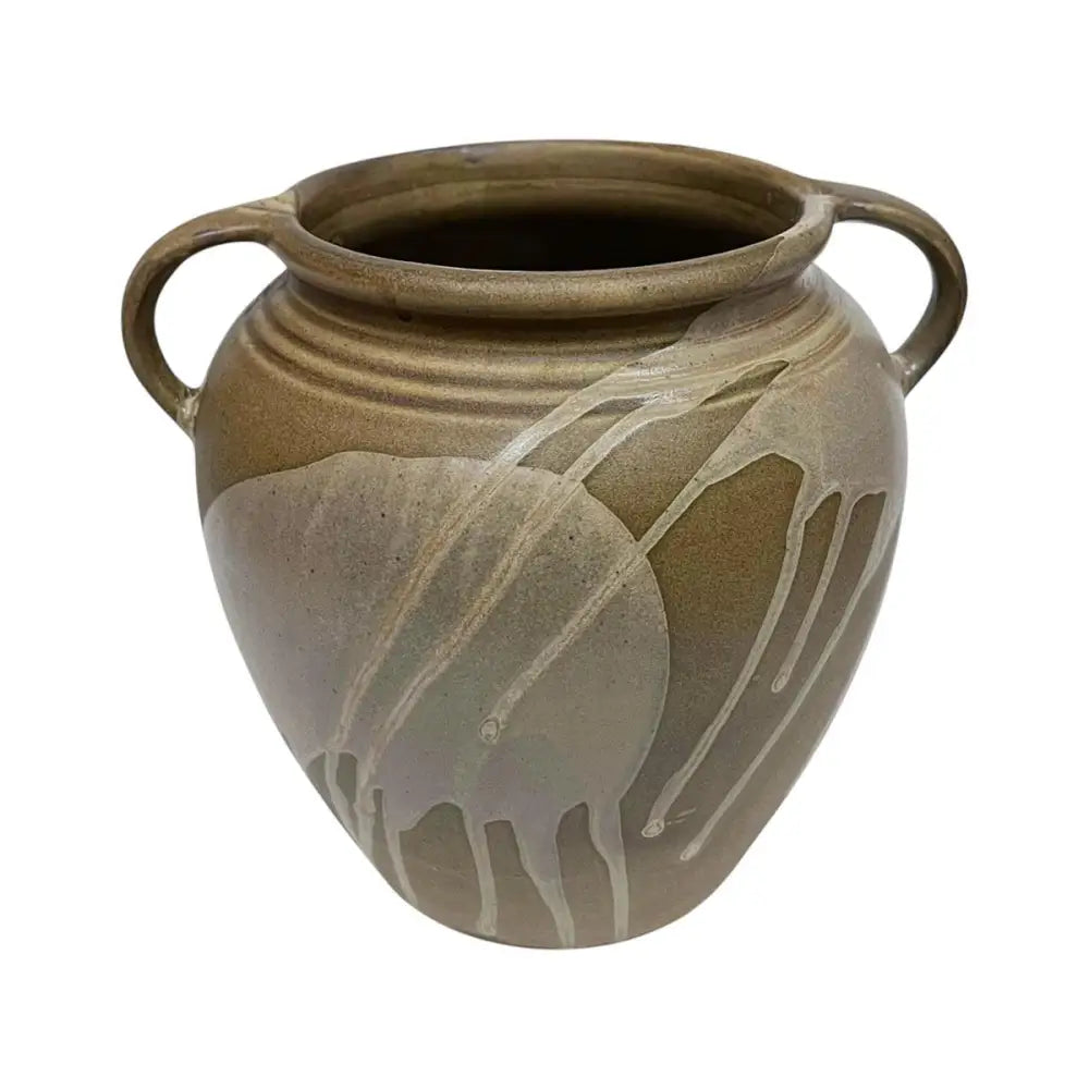 Ezio Reactive Glaze Handled Vase 7.7"W x 6.9"H - PABOOM
