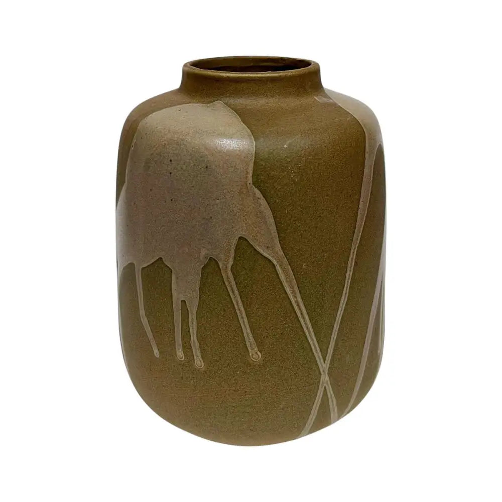 Ezio Reactive Glaze Short Vase 6.3x7.75"H - PABOOM