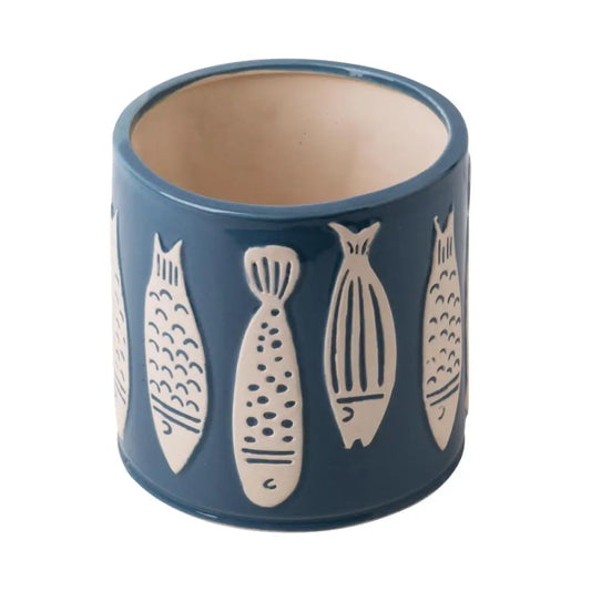 Fishes Embossed Planter 5.3" D - PABOOM