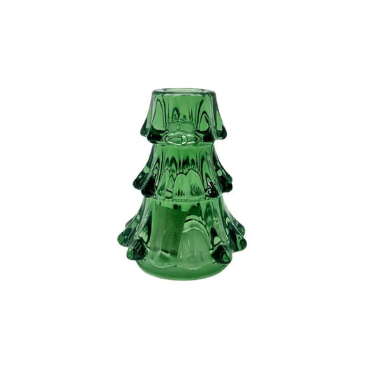 CTG Brands - Glass Tree Taper Holder Large Green